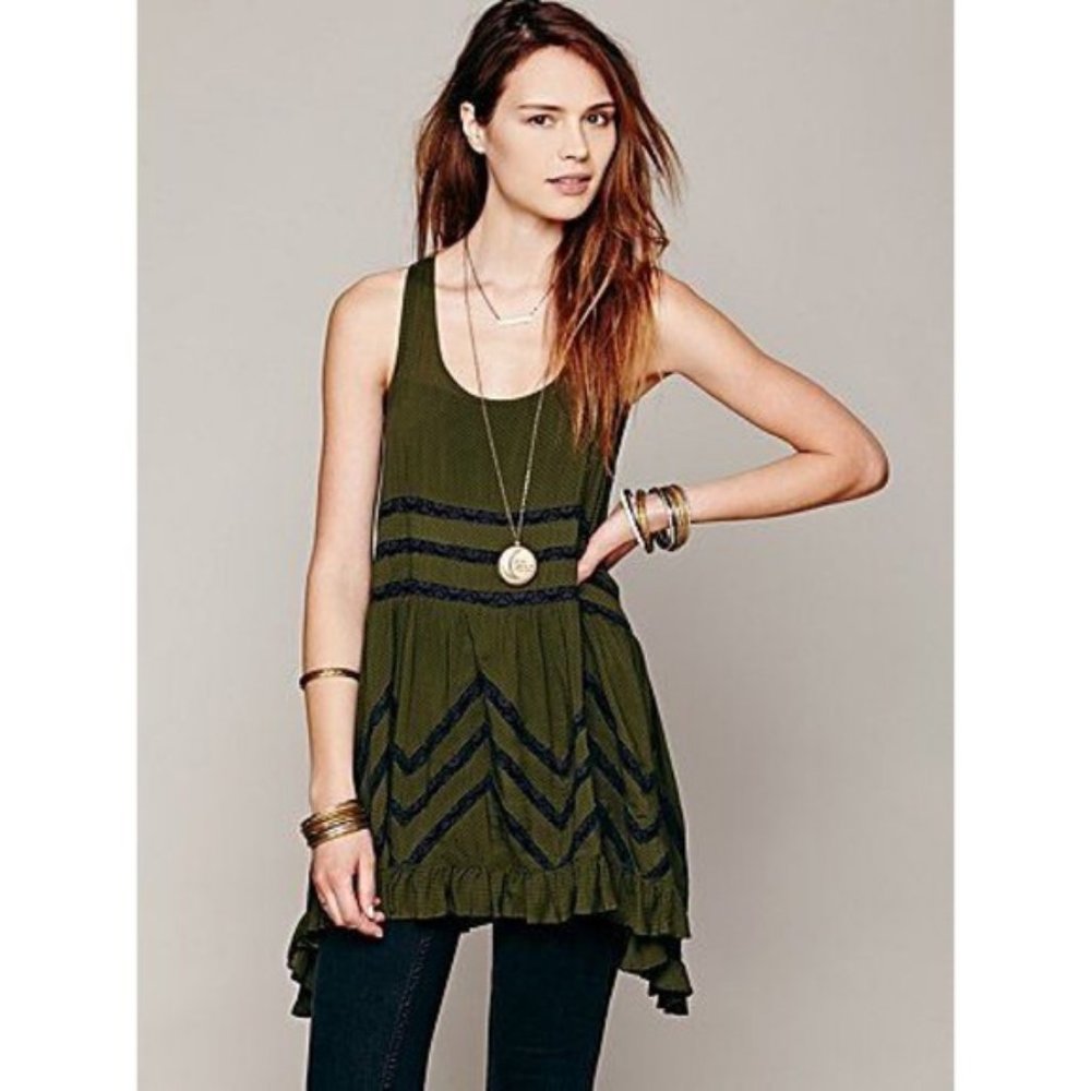 🌻FREE PEOPLE I Voile & Lace Olive Green